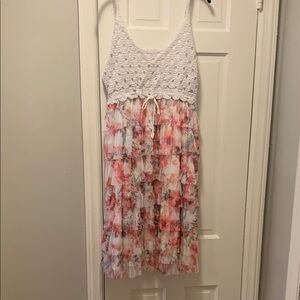 Floral Lace Women's Ruffle Dress